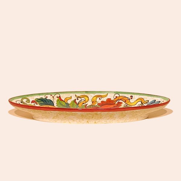 NAIL-SHAPED FISH TRAY POPPIES AND EAR OF CORN, CM.46X18